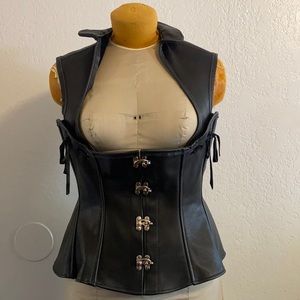 Leather corset style bodice, Medium